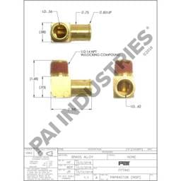 Mack Brass Elbow Fitting, 6635-269HB128