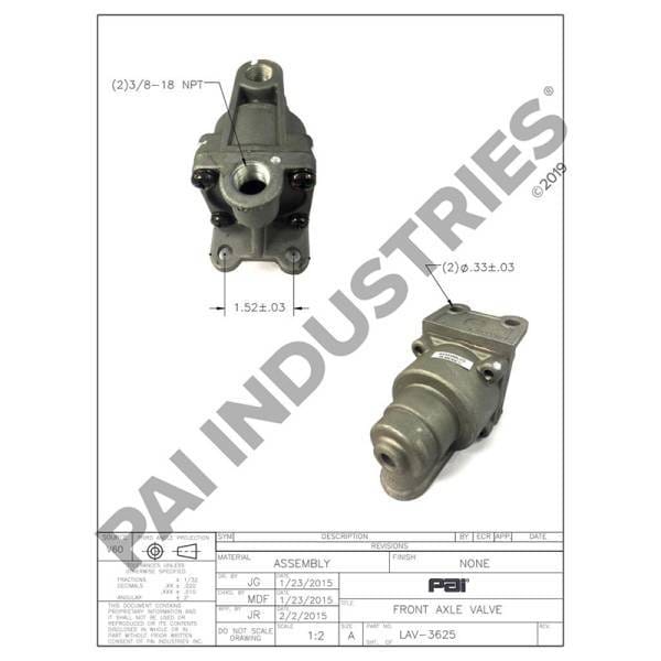 Mack Front Axle Valve, 20QE3166R