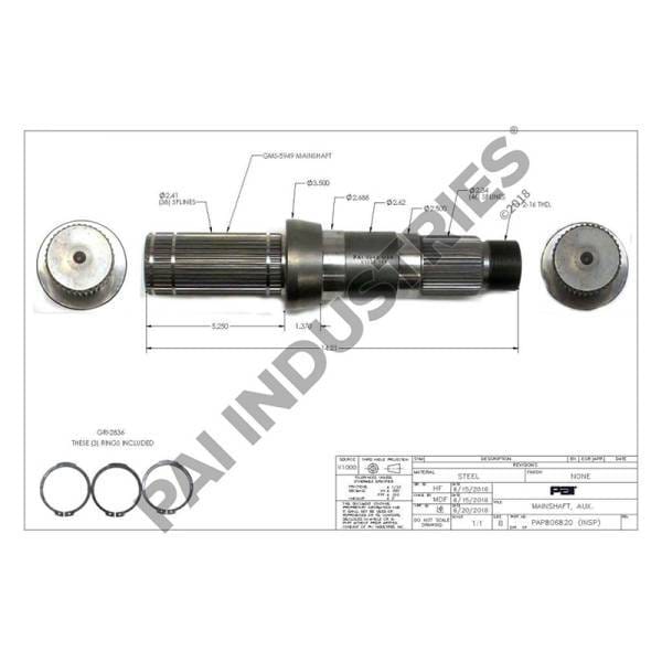 Mack Mainshaft, 601KC439P2