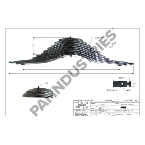 Mack Rear Spring Assembly, 4QK3131A