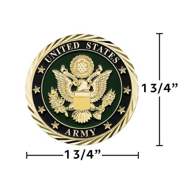1-3/4" U.S. Military Adhesive Metal Medallion - Army, 22975 thumbnail 2